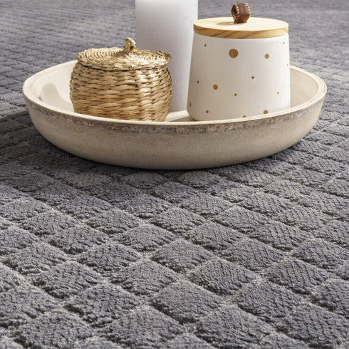 Kurzflor Teppich | Gemütlicher Flachflor für Wohnzimmer, Esszimmer, Schlafzimmer oder Kinderzimmer | Anthrazit